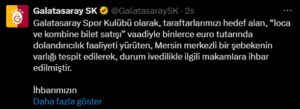 Galatasaray, Sahte Kombine Satıcılarına Karşı Uyardı