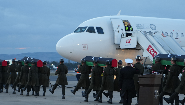 Hayatını Kaybeden Libyalı Askerler Törenle Uğurlandı