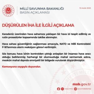 MSB’den Düşürülen İHA Açıklaması