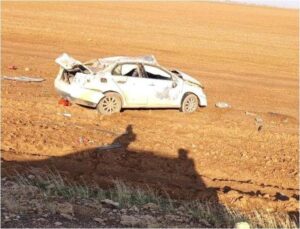 Şanlıurfa’da Otomobil Tarlaya Uçtu,1 Yaralı