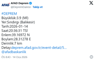Son Dakika! Balıkesir’de Korkutan Deprem