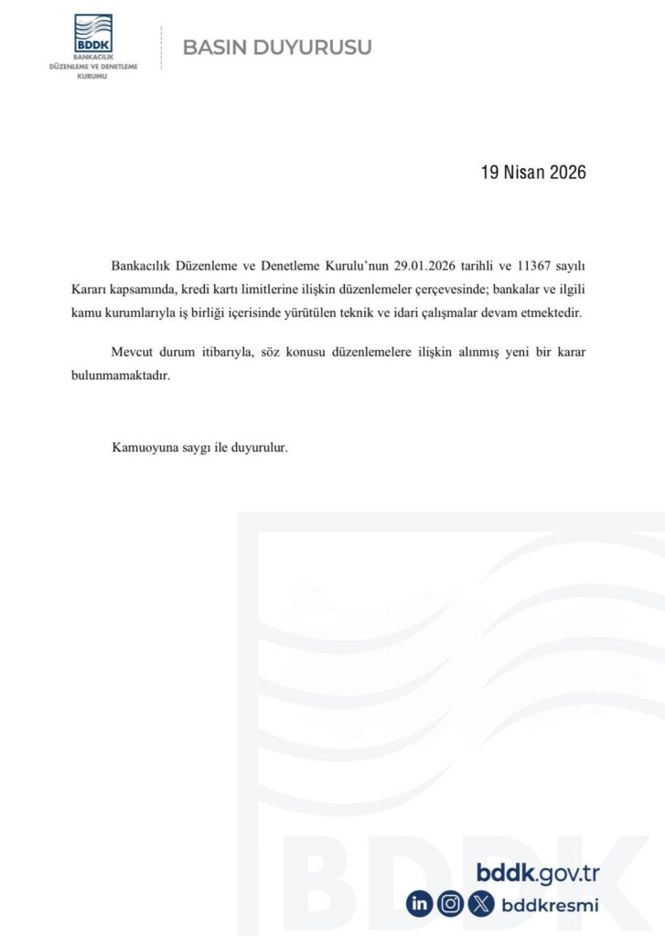 BDDK'dan kredi kartı limitlerine ilişkin önemli açıklama!